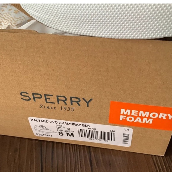 NIB Mens Sperry Shoes Halyard CVO Chambray Blk 8M $Firm price$ - Picture 6 of 6